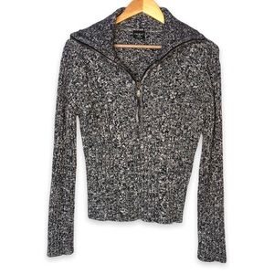 Tribal Half-Zip Marled Knit Sweater Jacket